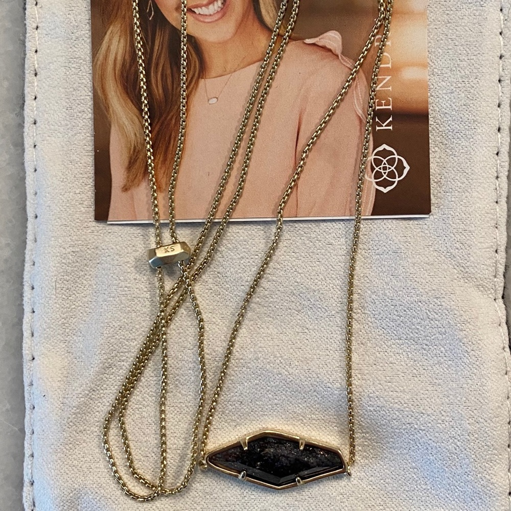Kendra Scott black iridescent adjustable necklace